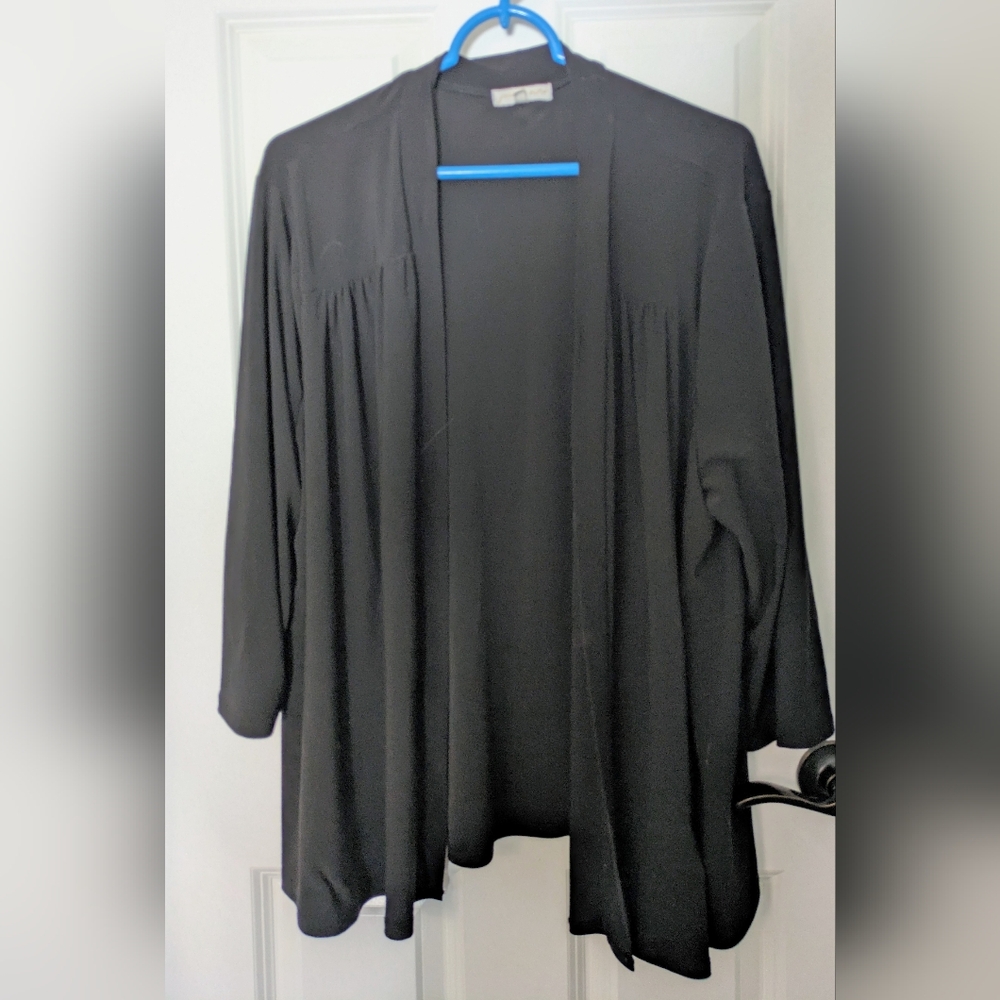 Black Open-Front Women’s Cardigan Sweater
